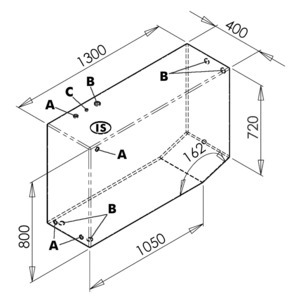 Réservoir eau potable 390 l droit